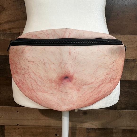 Mens Hairy Belly Button Fanny Pack Halloween - Picture 1 of 4